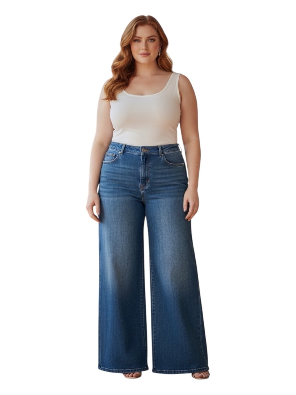 torrid Plus Size 18R Dark Blue High-Rise Wide Leg Jeans